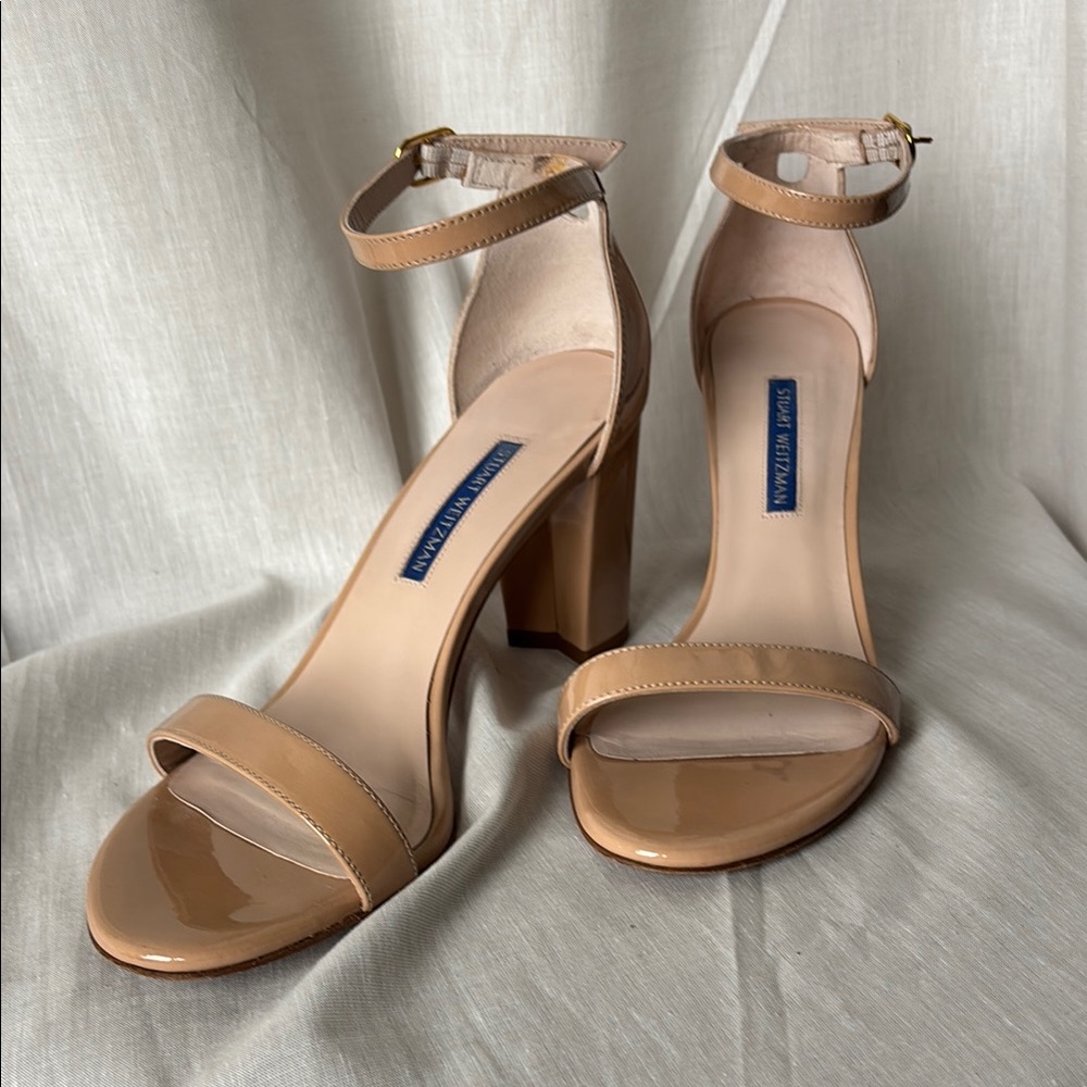 Stuart Weitzman Nudistcurve 75 Block Heel Sandal